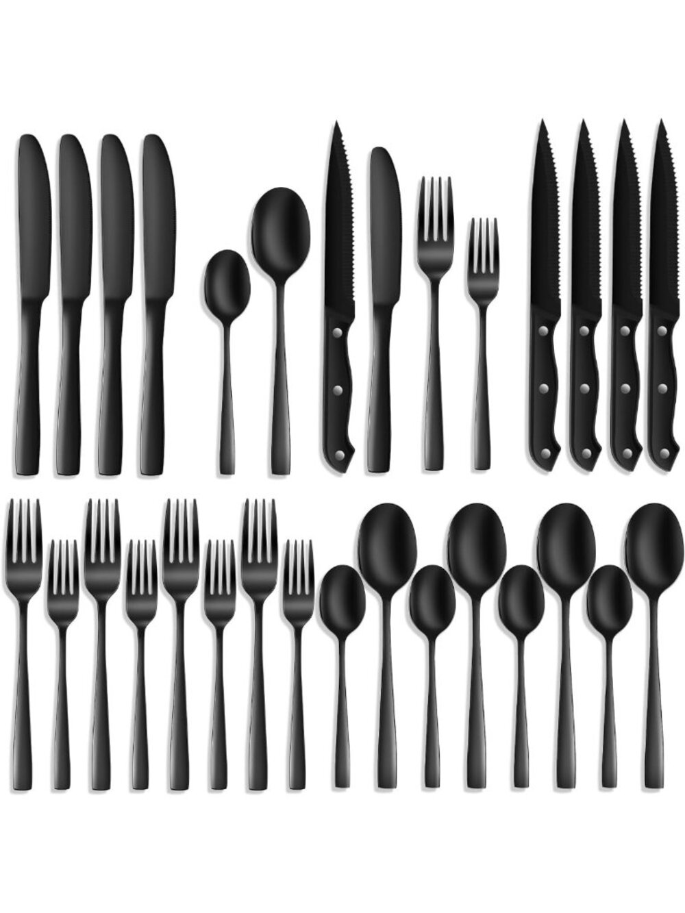 24-Piece Stainless Steel Flatware Set for 4 | Mirror Finish Cutlery & Steak